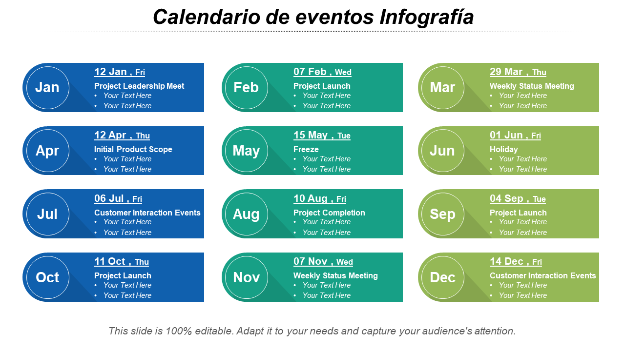 Calendario de eventos Infografía Calendario de eventos Infografía