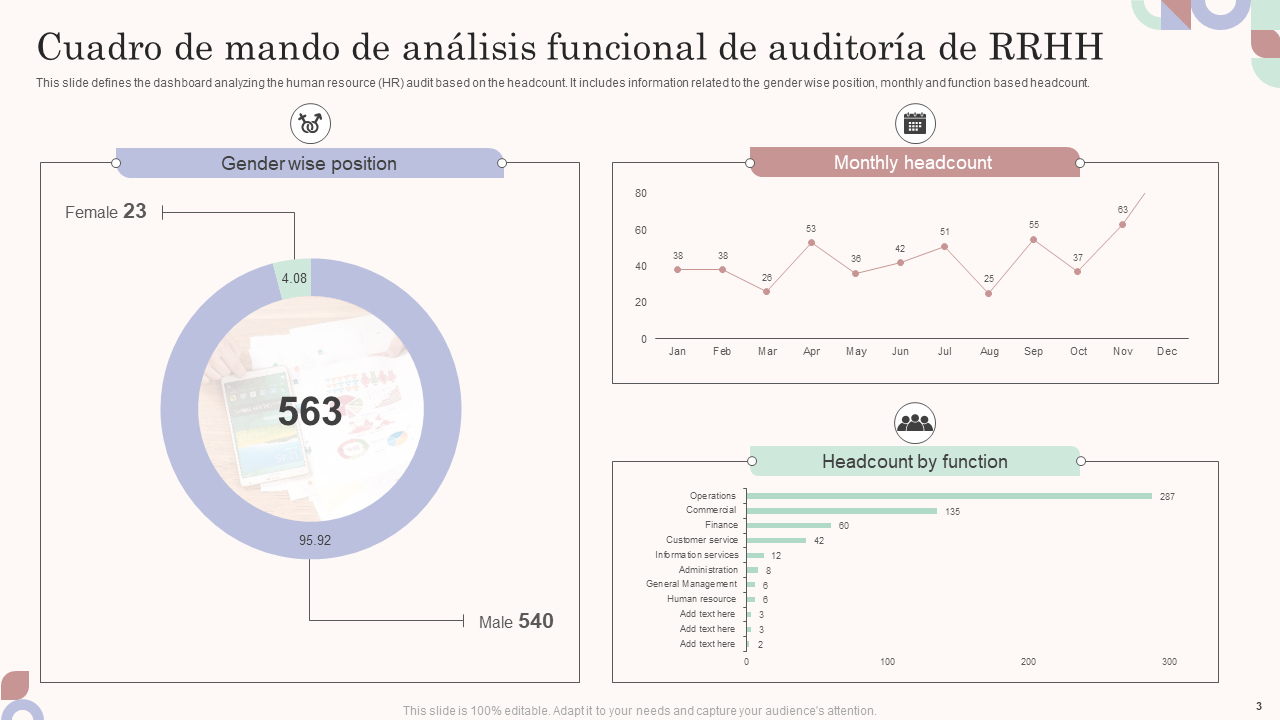 Cuadro de mando de análisis funcional de auditoría de RRHH Cuadro de mando de análisis funcional de auditoría de RRHH
