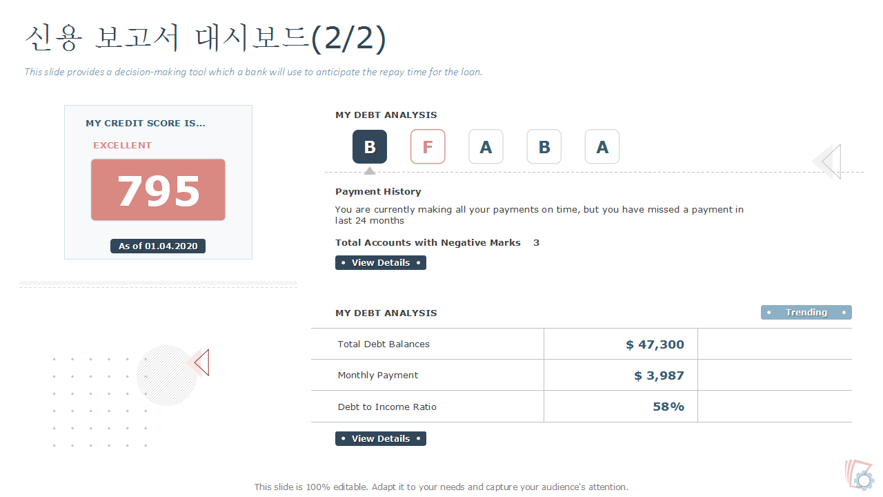 신용 보고서 대시보드 1 신용 보고서 대시보드 1
