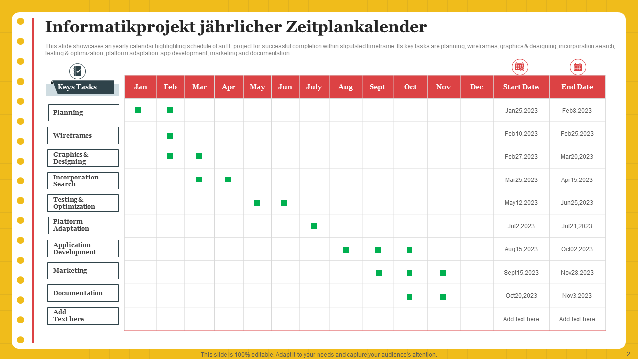 Informatikprojekt jährlicher Zeitplankalender Informatikprojekt jährlicher Zeitplankalender