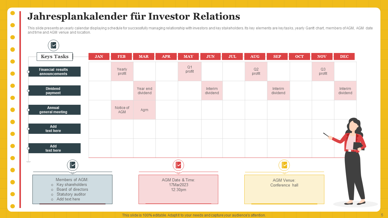 Jahresplankalender für Investor Relations Jahresplankalender für Investor Relations