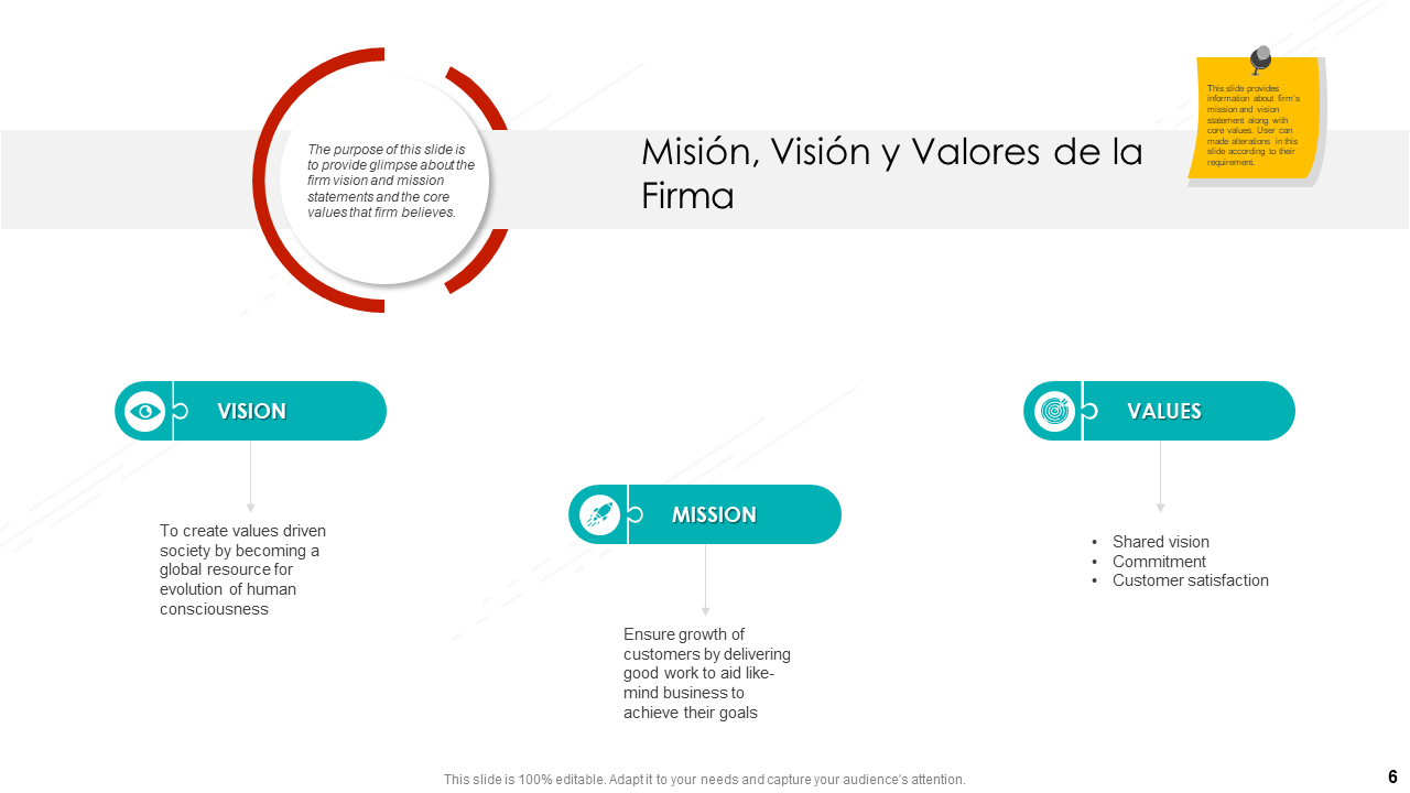Misión, Visión y Valores de la Firma Misión, Visión y Valores de la Firma