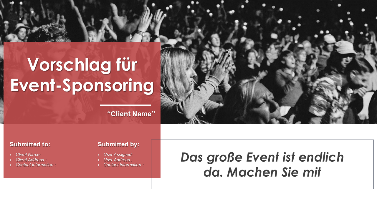 Vorschlag f&uuml;r Event-Sponsoring