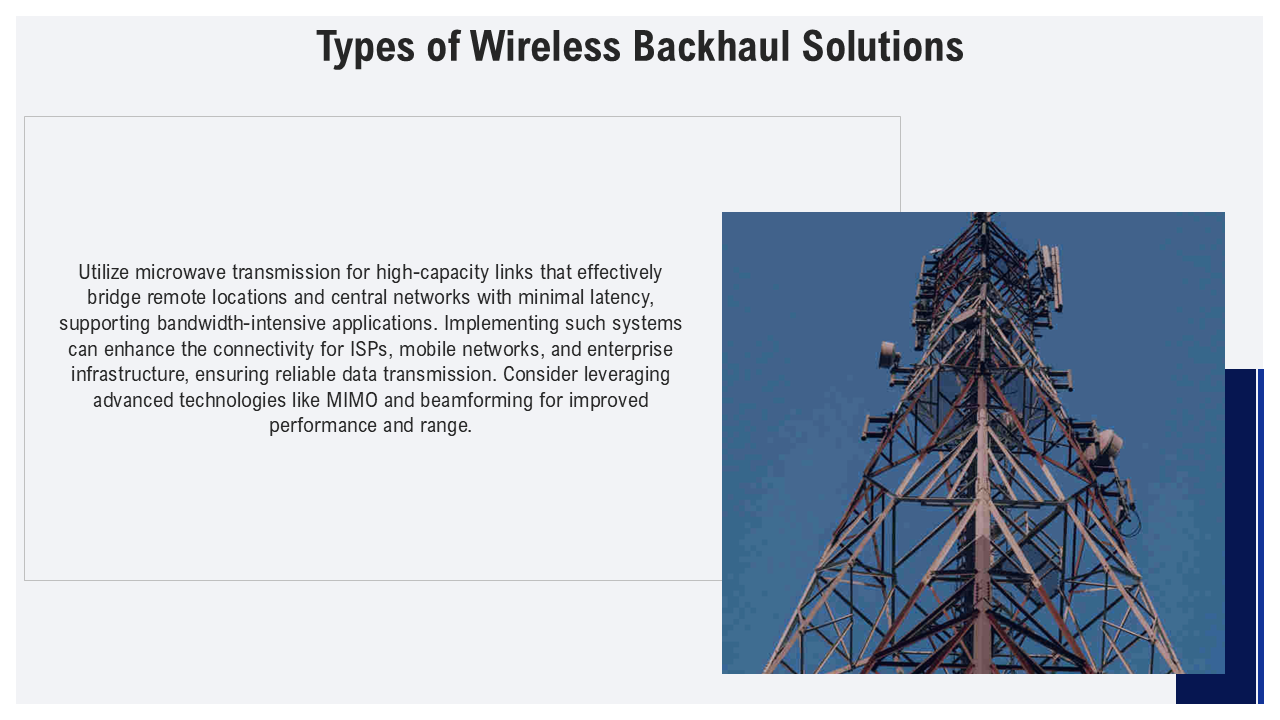 Types of Wireless Backhaul Solutions