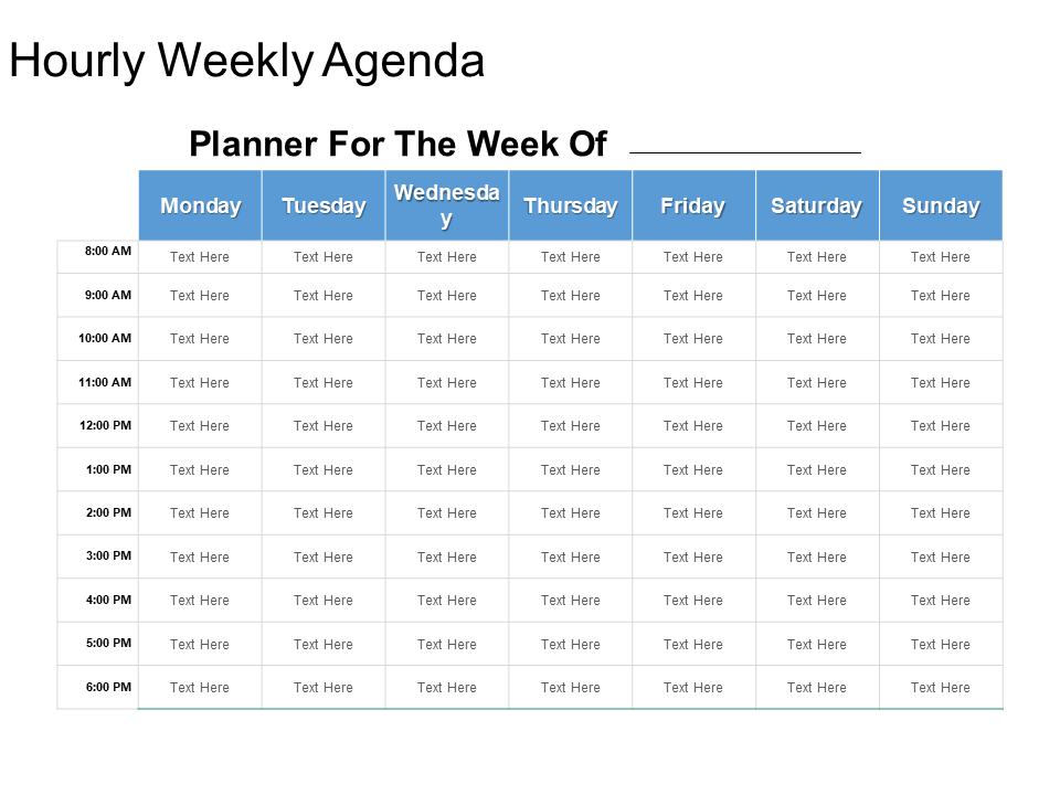 hourly weekly agenda hourly weekly agenda