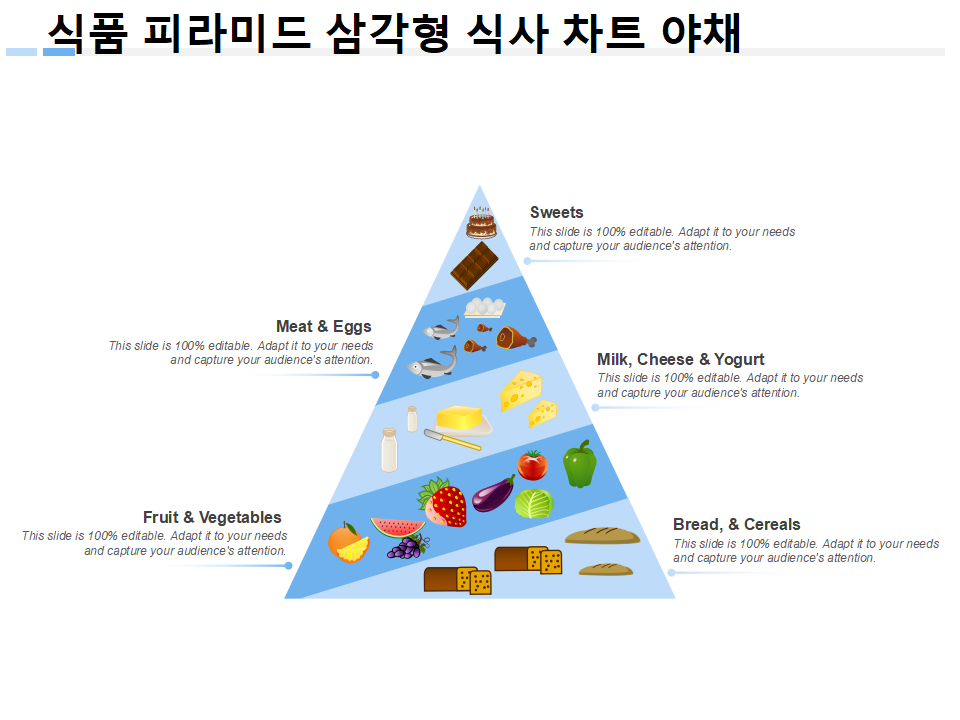 식품 피라미드 삼각형 식사 차트 야채