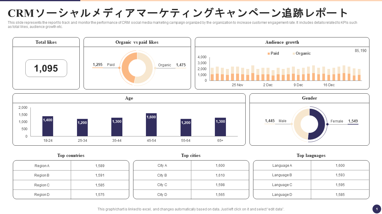 CRMソーシャルメディアマーケティングキャンペーン追跡レポート