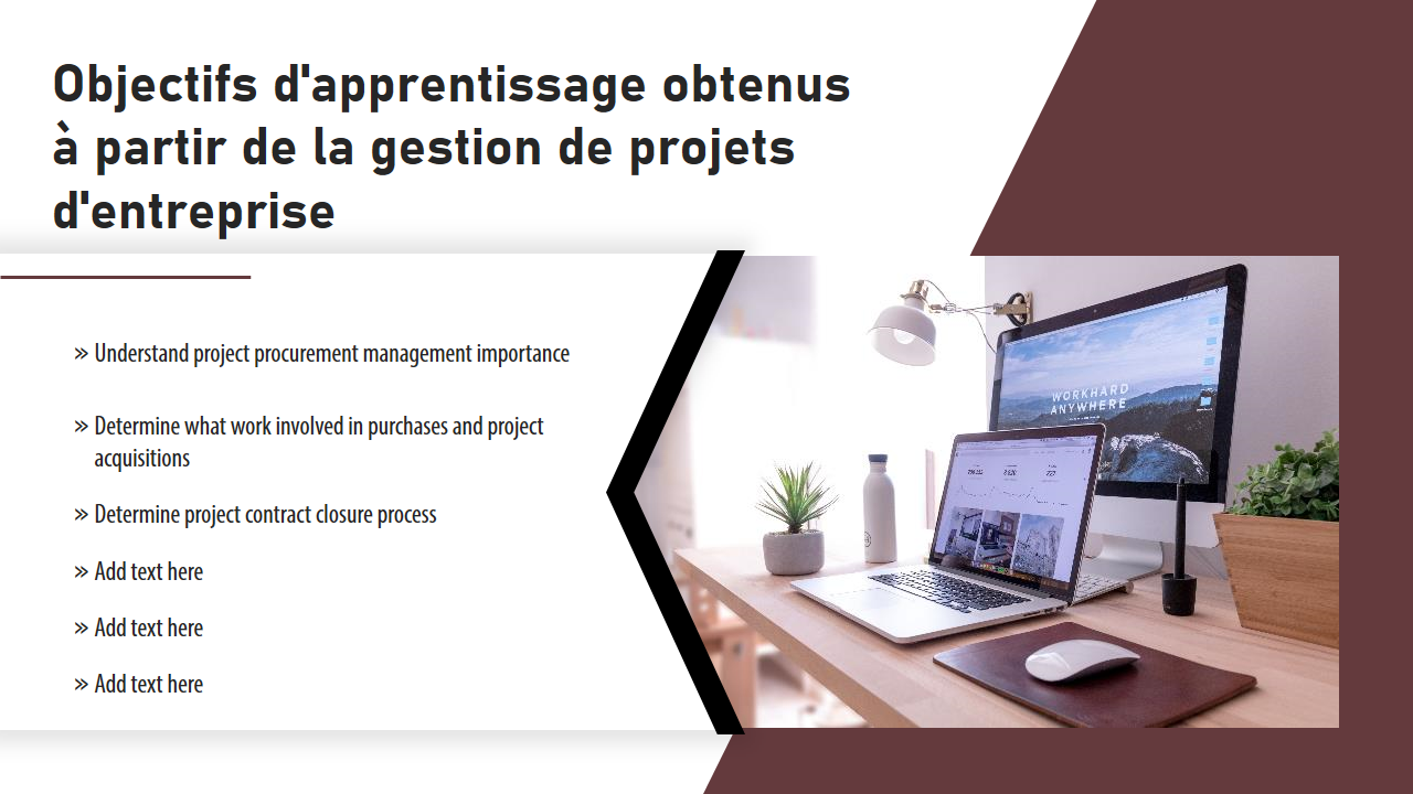 Objectifs dapprentissage obtenus a partir de la gestion de projets dentreprise