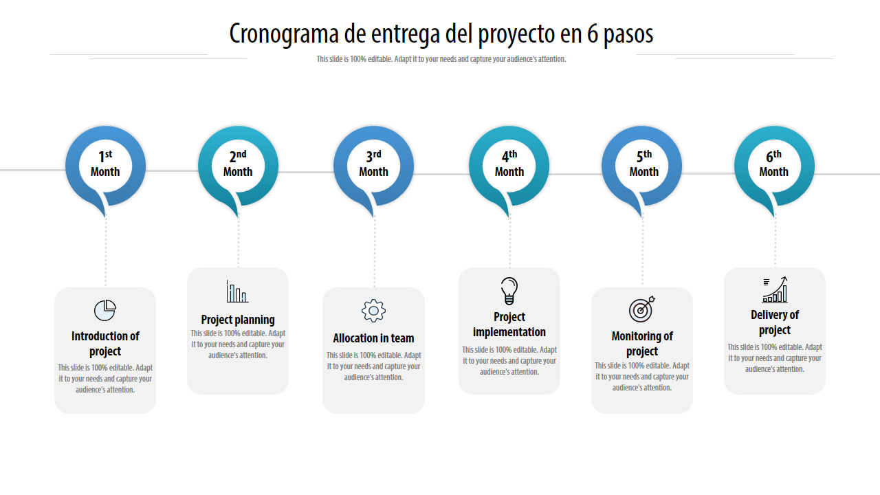 Cronograma de entrega del proyecto en 6 pasos