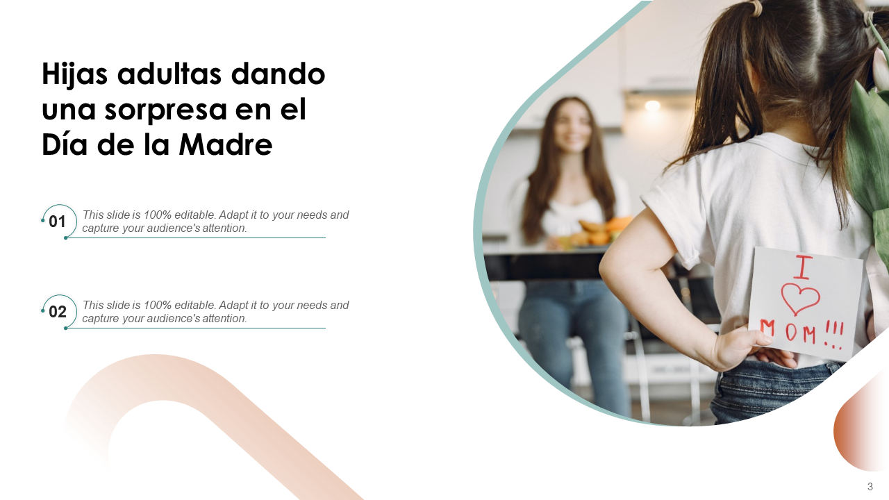 Hijas adultas dando una sorpresa en el Dia de la Madre