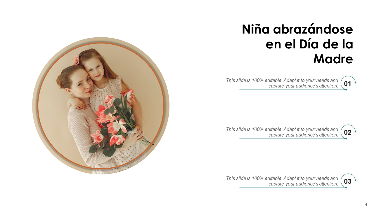 Nina abrazandose en el Dia de la Madre