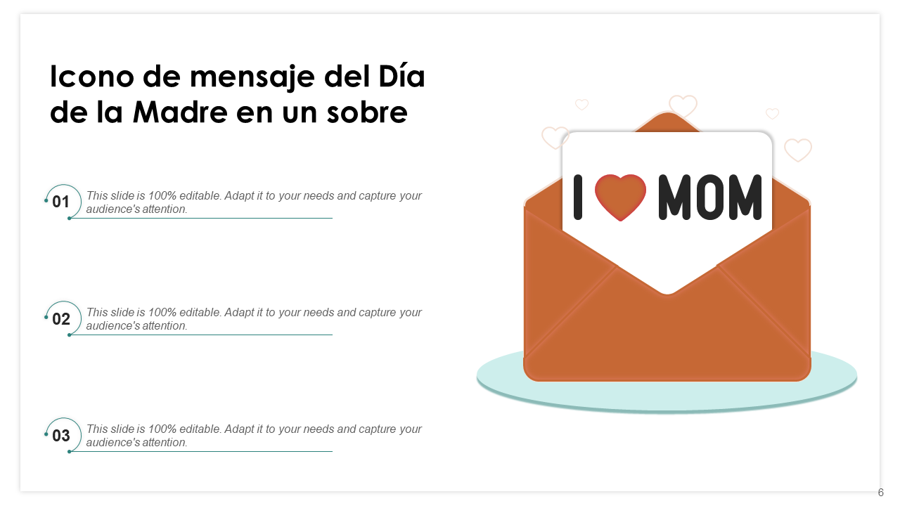 Icono de mensaje del Dia de la Madre en un sobre