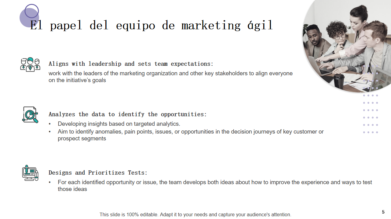 El papel del equipo de marketing agil