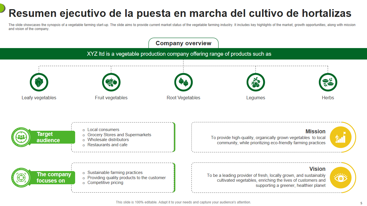 Resumen ejecutivo de la puesta en marcha del cultivo de hortalizas 2