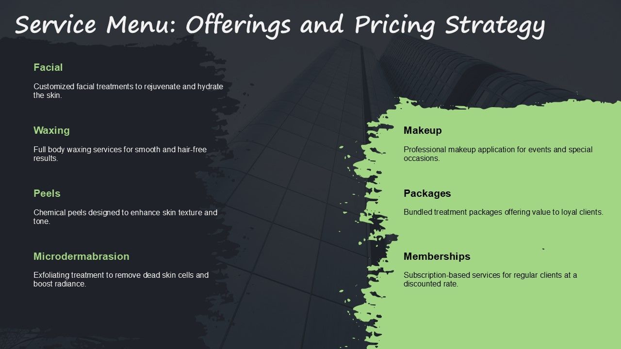 Service Menu: Offerings and Pricing Strategy Service Menu: Offerings and Pricing Strategy