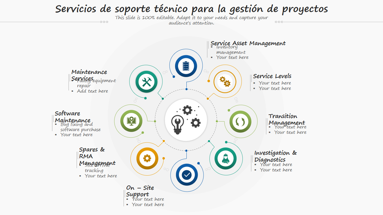 Servicios de soporte tecnico para la gestion de proyectos