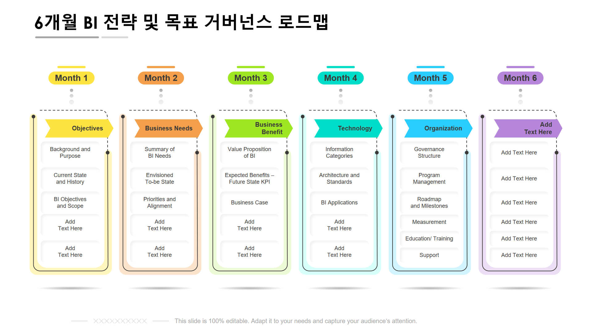 6개월 BI 전략 및 목표 거버넌스 로드맵