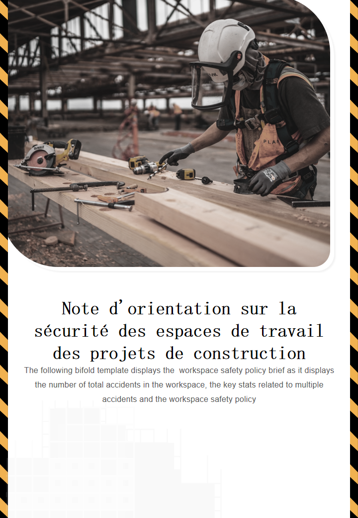 Note dorientation sur la securite des espaces de travail des projets de construction Note dorientation sur la securite des espaces de travail des projets de construction