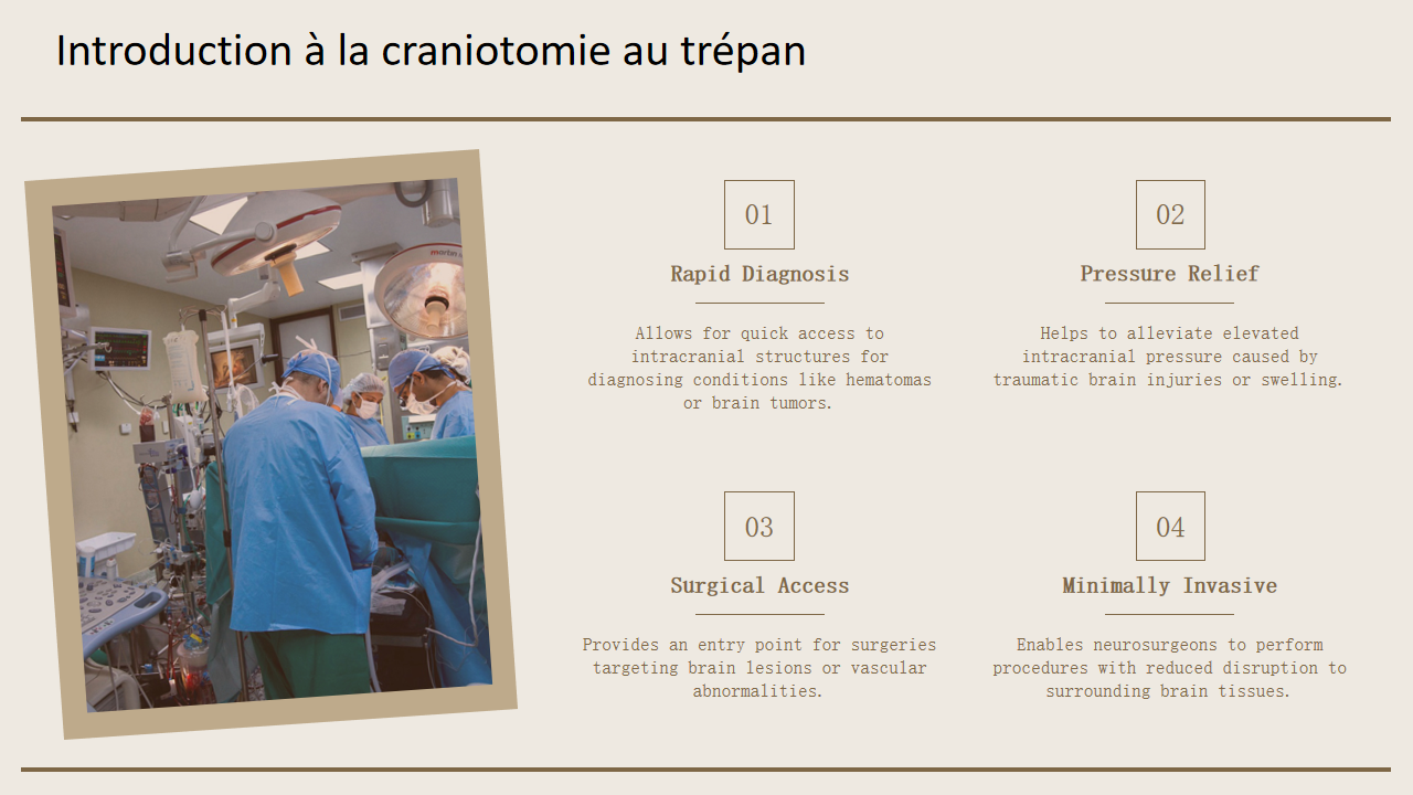 Introduction a la craniotomie au trepan