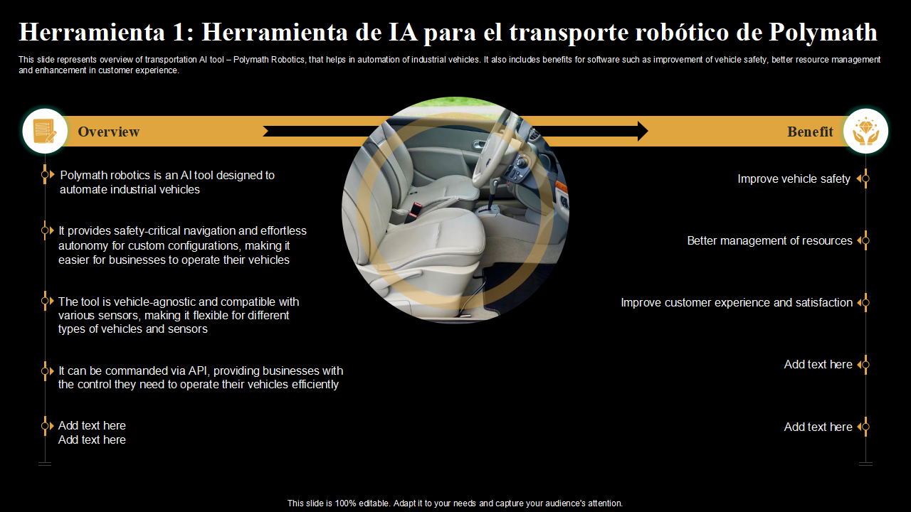 Herramienta 1 Herramienta de IA para el transporte robotico de Polymath
