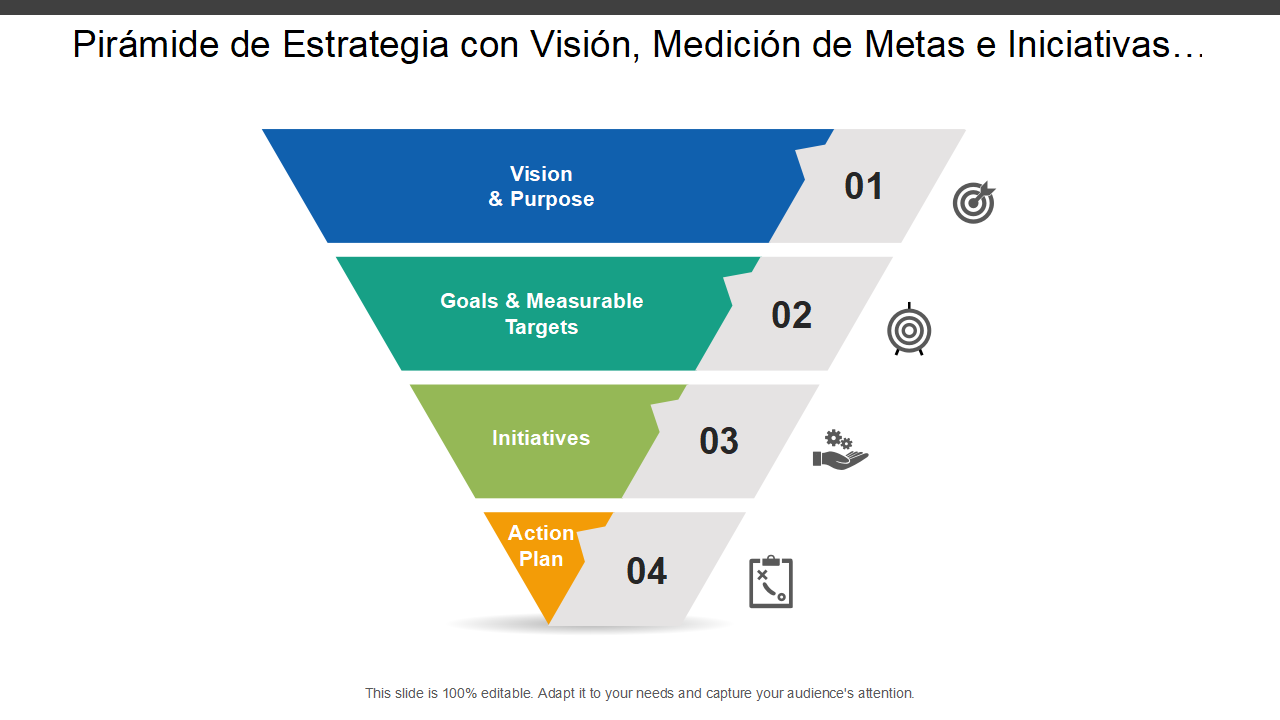 Piramide de Estrategia con Vision Medicion de Metas e Iniciativas… Piramide de Estrategia con Vision Medicion de Metas e Iniciativas…