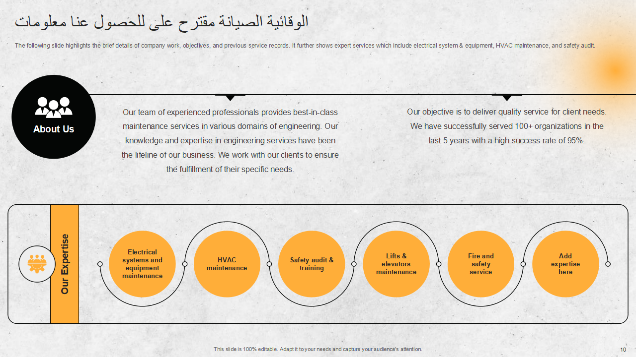 معلومات عنا للحصول على مقترح الصيانة الوقائية