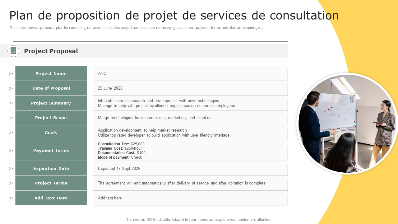 Plan de proposition de projet de services de consultation Plan de proposition de projet de services de consultation