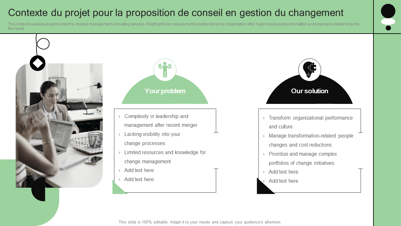 Contexte du projet pour la proposition de conseil en gestion du changement Contexte du projet pour la proposition de conseil en gestion du changement