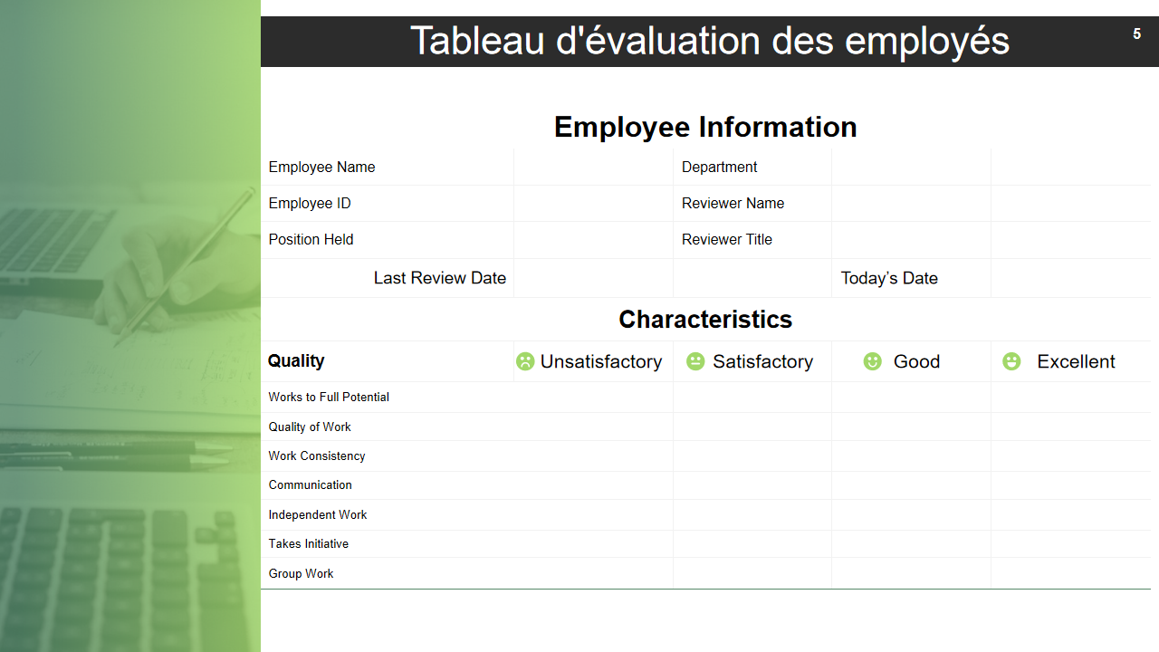 Tableau devaluation des employes Tableau devaluation des employes