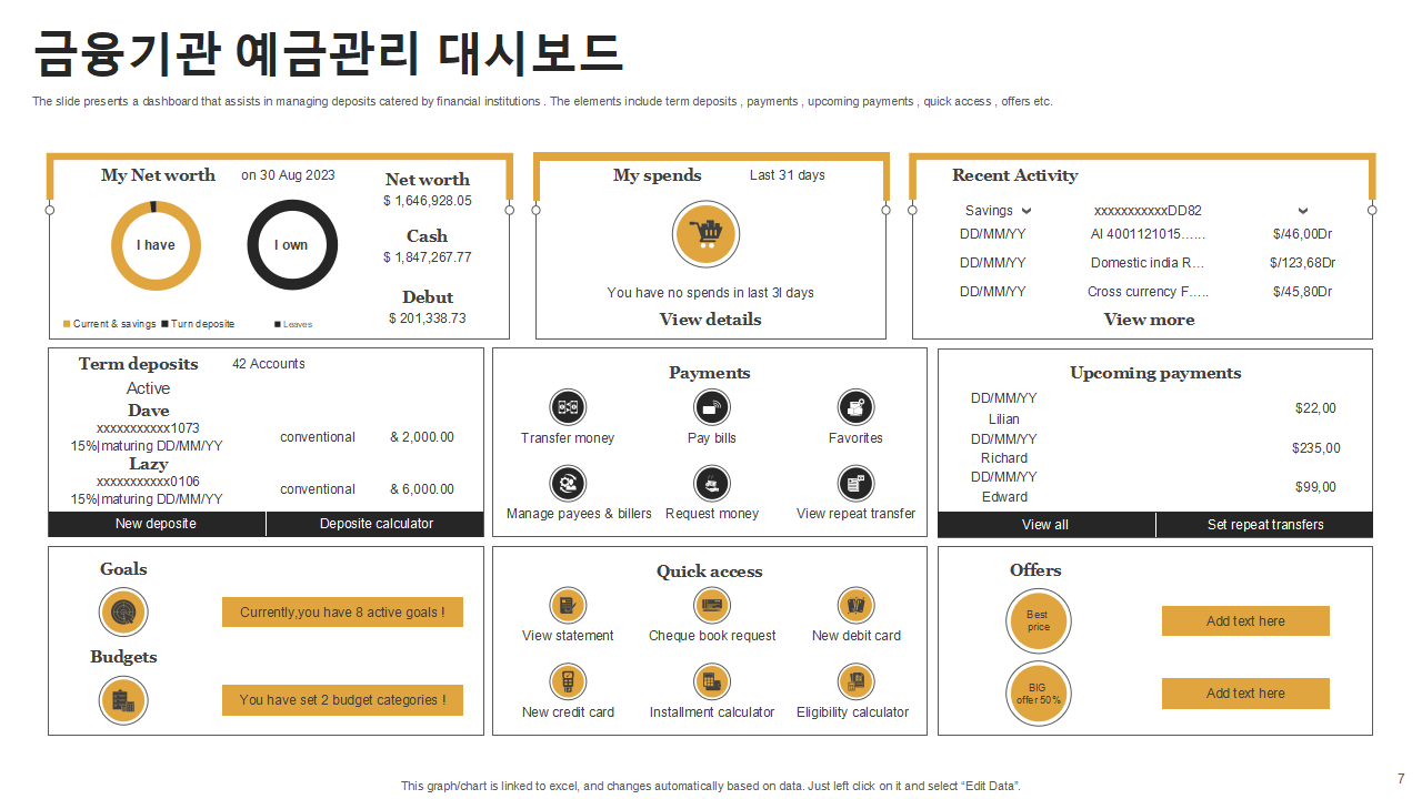 금융기관 예금관리 대시보드