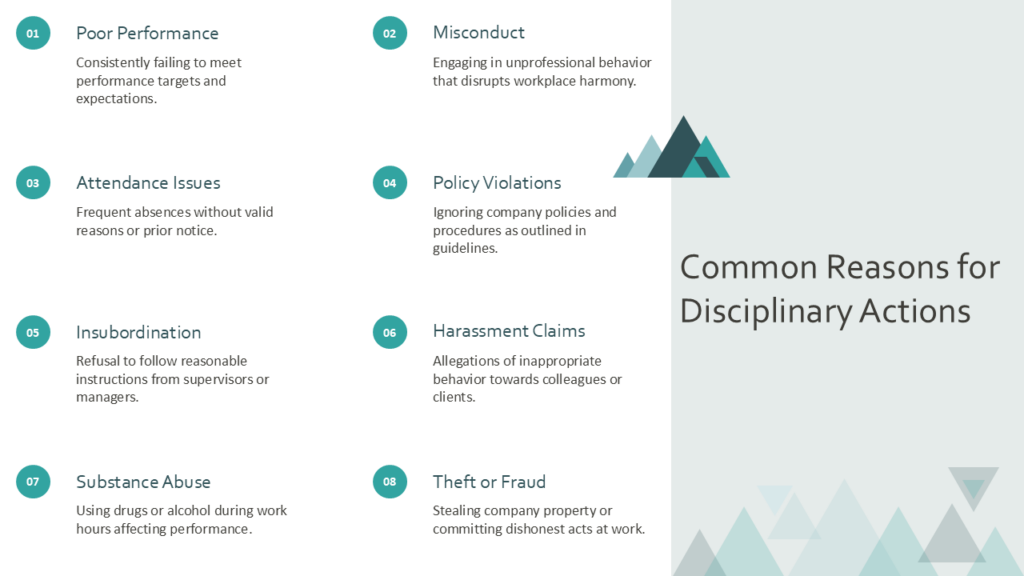 Common Reasons for Disciplinary Actions